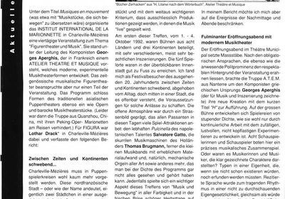 Artikel und Fotos für die Schweizer Zeitschrift «Figura» Nr. 1, März 1993